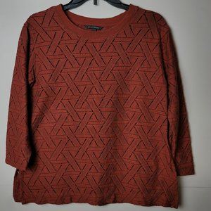 Banana Republic sweater Crewneck size Medium Petite 3/4 sleeves brown for women